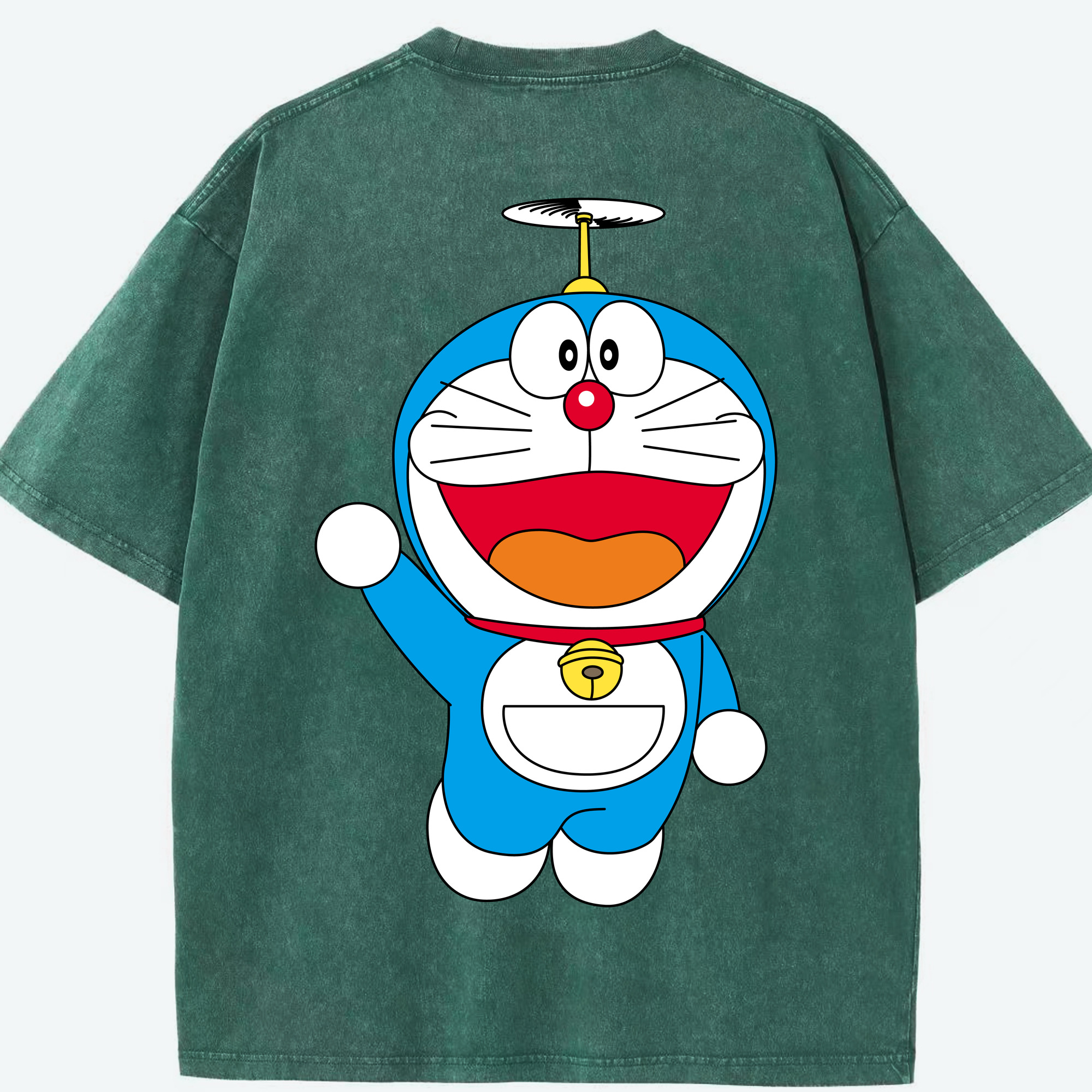 （画像用） ドラえもん Doraemon 綿100% ヴィンテージ風 半袖Tシャツ（背面プリント）